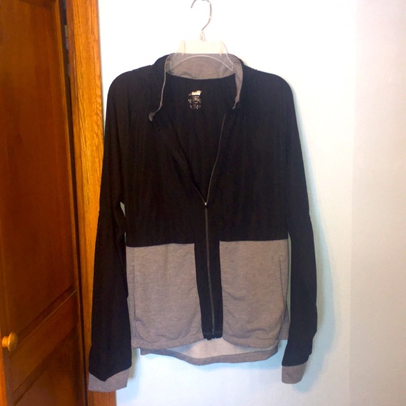 Avia Tops - *DONATING SOON* Faux layered grey and black zip up.